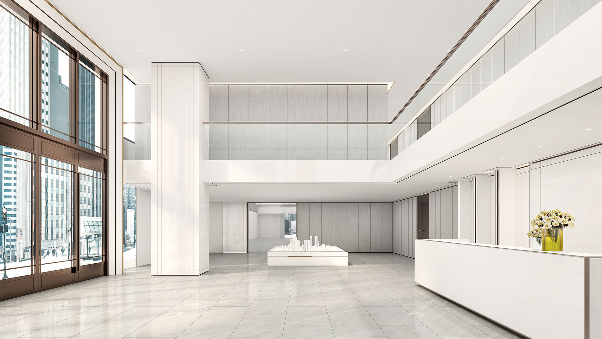 上?！ず懔θA翔綠地企業(yè)辦公設計效果圖